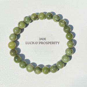 Green Jade Gemstone Bracelet 8MM | Handmade Crystal Healing Jewelry